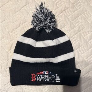 47 Brand Dodgers Red Sox 2018 World Series Striped Beanie